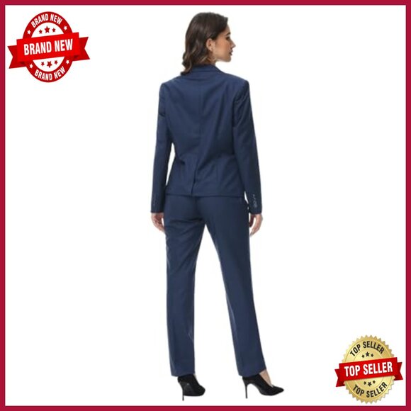 Women's Business Suit Set Blazer Pants Office Professional Attire - Picture 5 of 7